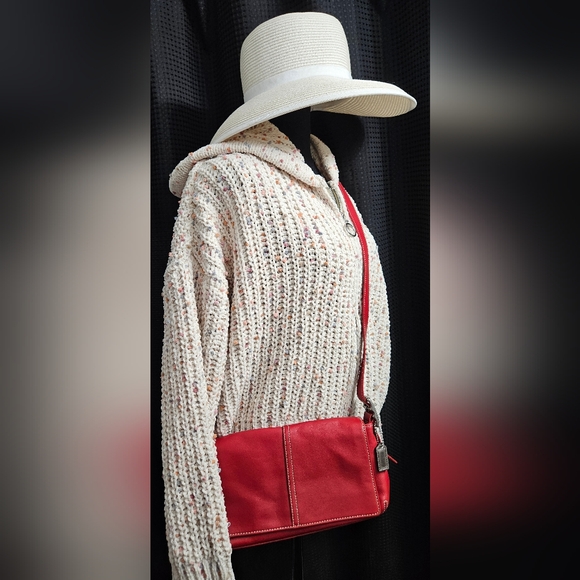 Coach legacy Red Flap convertible leather vintage crossbody #9848 - Picture 8 of 8